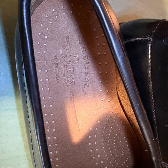 Mens G.H. Bass Black Leather Walter Penny Loafers Size 10.5 EE - Picture 8 of 11